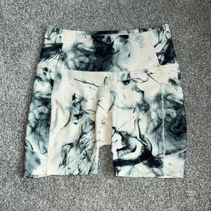 White Tye Dye Biker Shorts